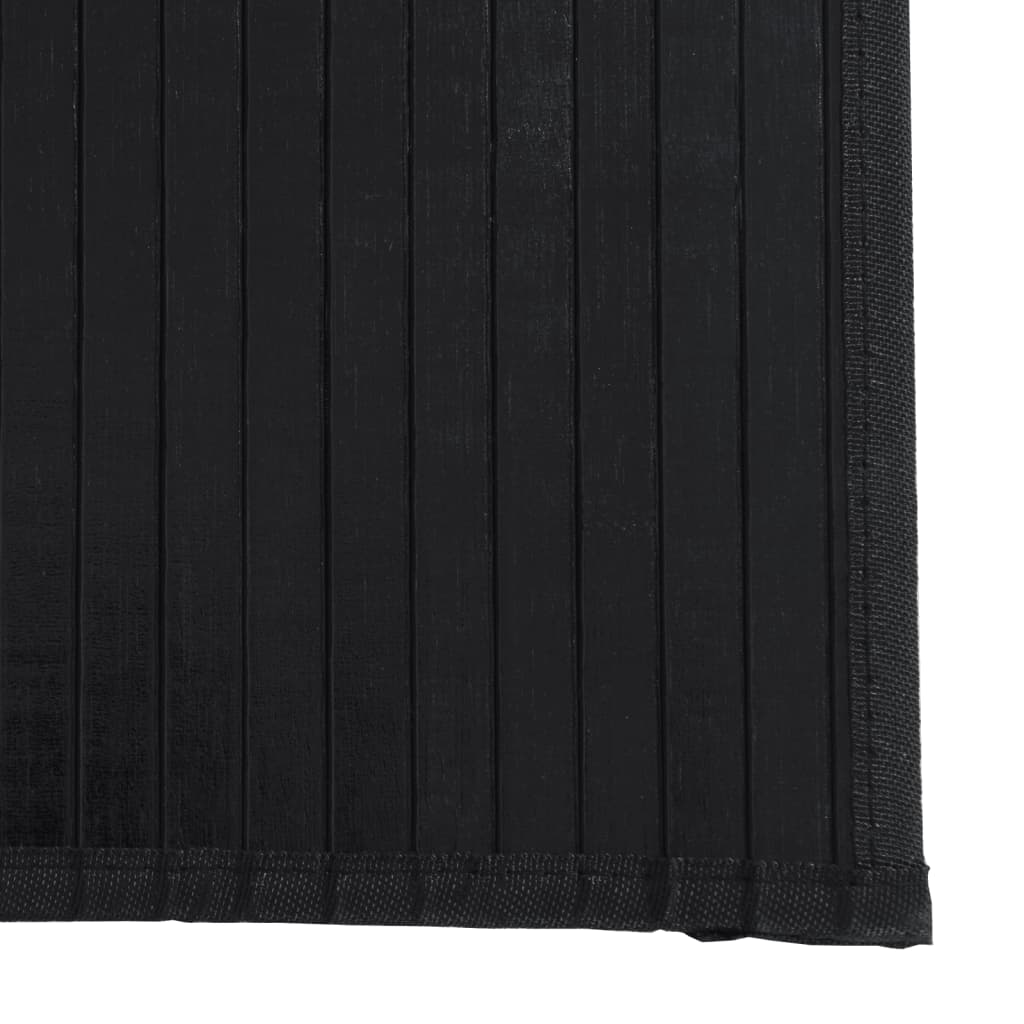 Covor dreptunghiular, negru, 70x200 cm, bambus