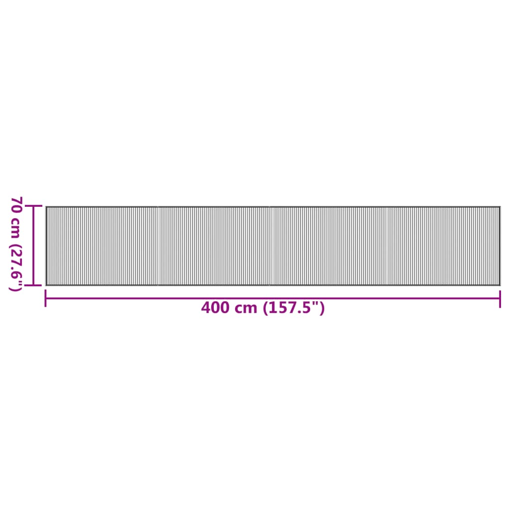 Covor dreptunghiular, negru, 70x300 cm, bambus