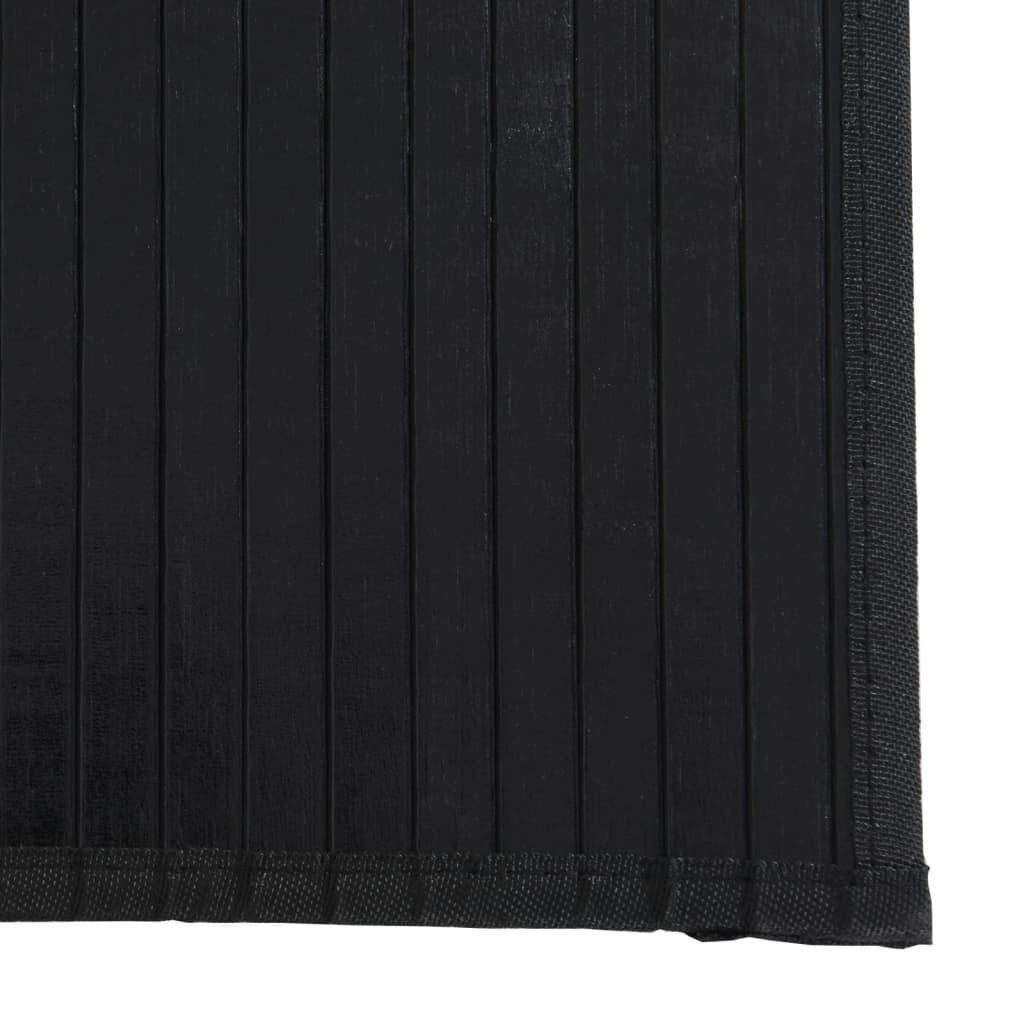 Covor dreptunghiular, negru, 70x500 cm, bambus