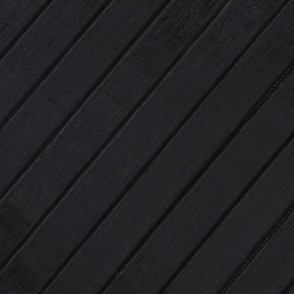 Covor dreptunghiular, negru, 100x100 cm, bambus
