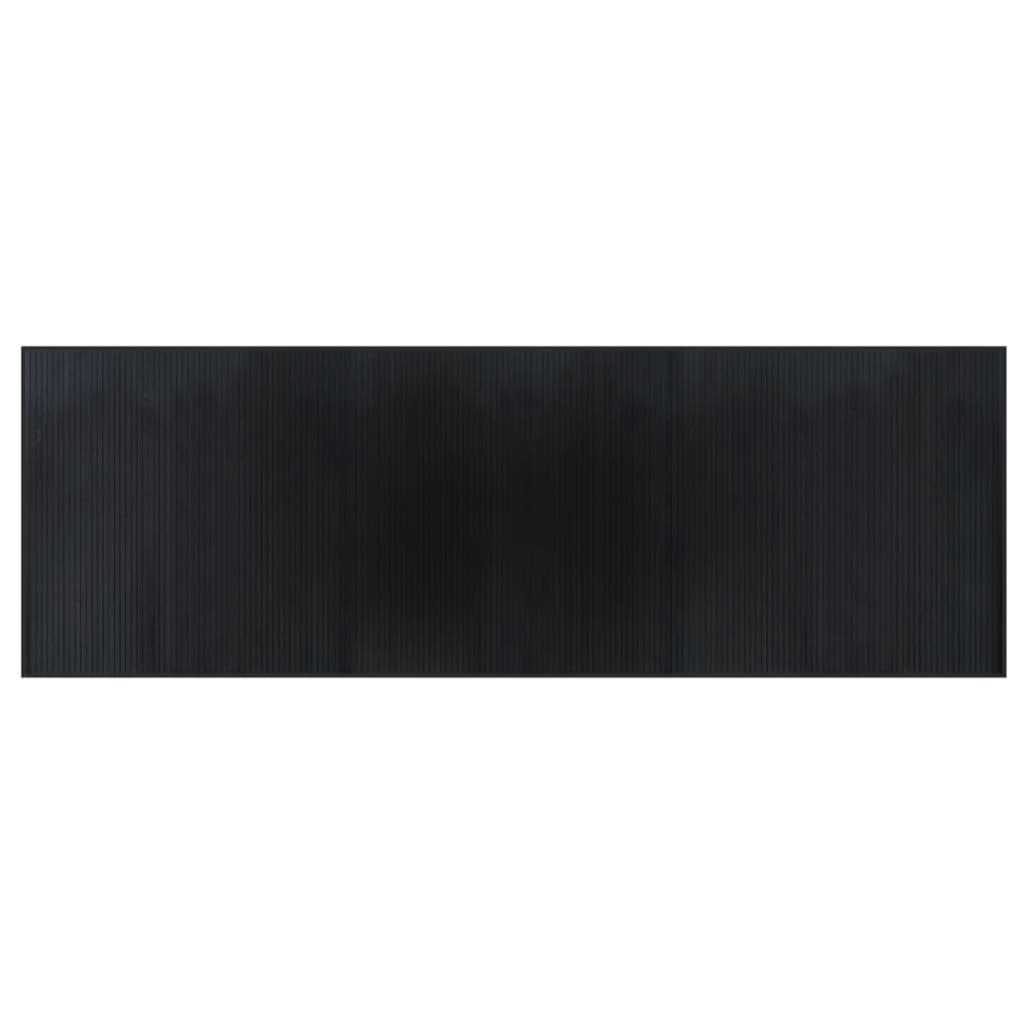 Covor dreptunghiular, negru, 100x300 cm, bambus