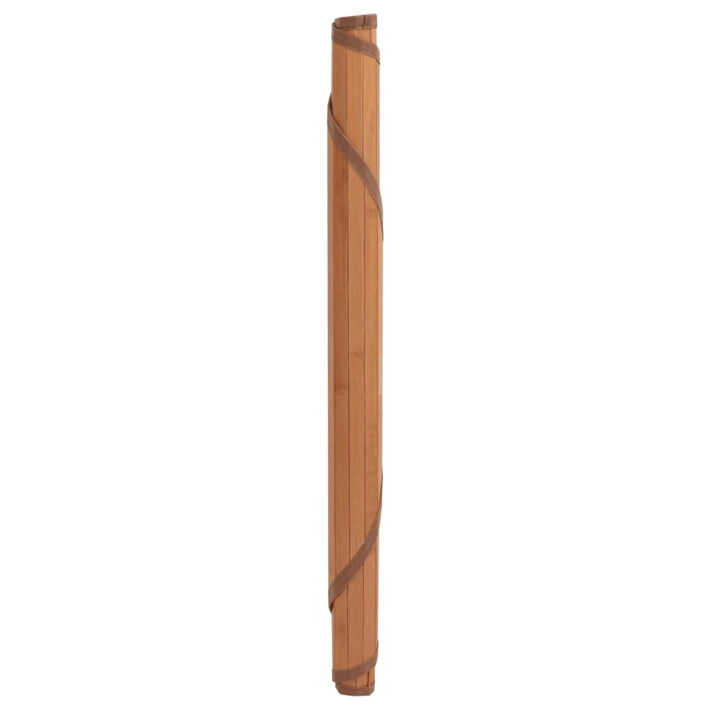 Covor rotund, maro, 80 cm, bambus