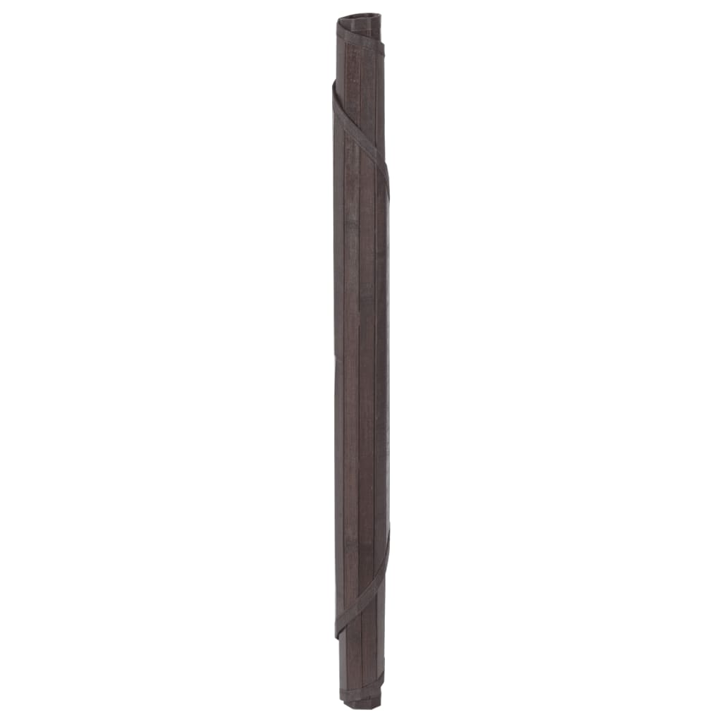 Covor rotund, maro închis, 80 cm, bambus