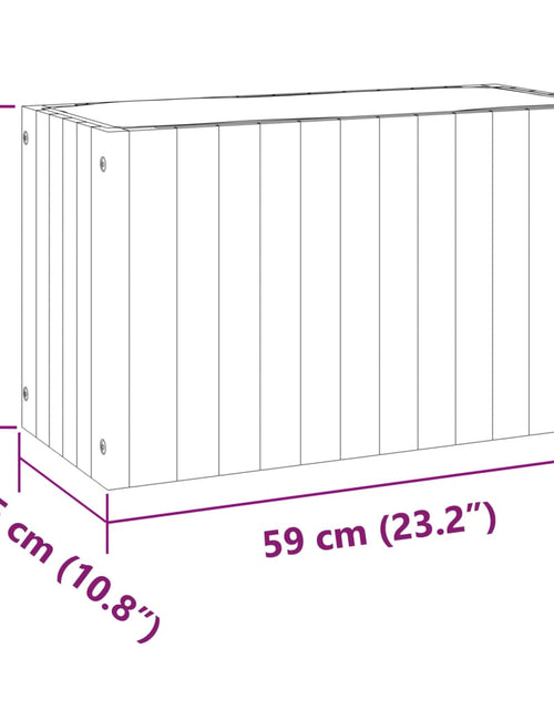 Încărcați imaginea în vizualizatorul Galerie, Jardinieră de grădină, 59x27,5x35 cm, lemn masiv de acacia
