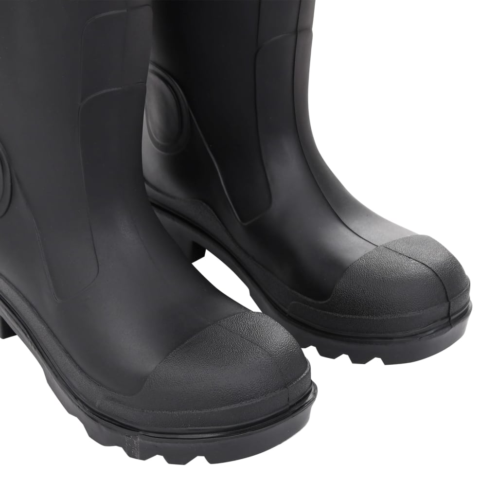 Cizme de ploaie cu șosete detașabile, negru, mărime 38, PVC
