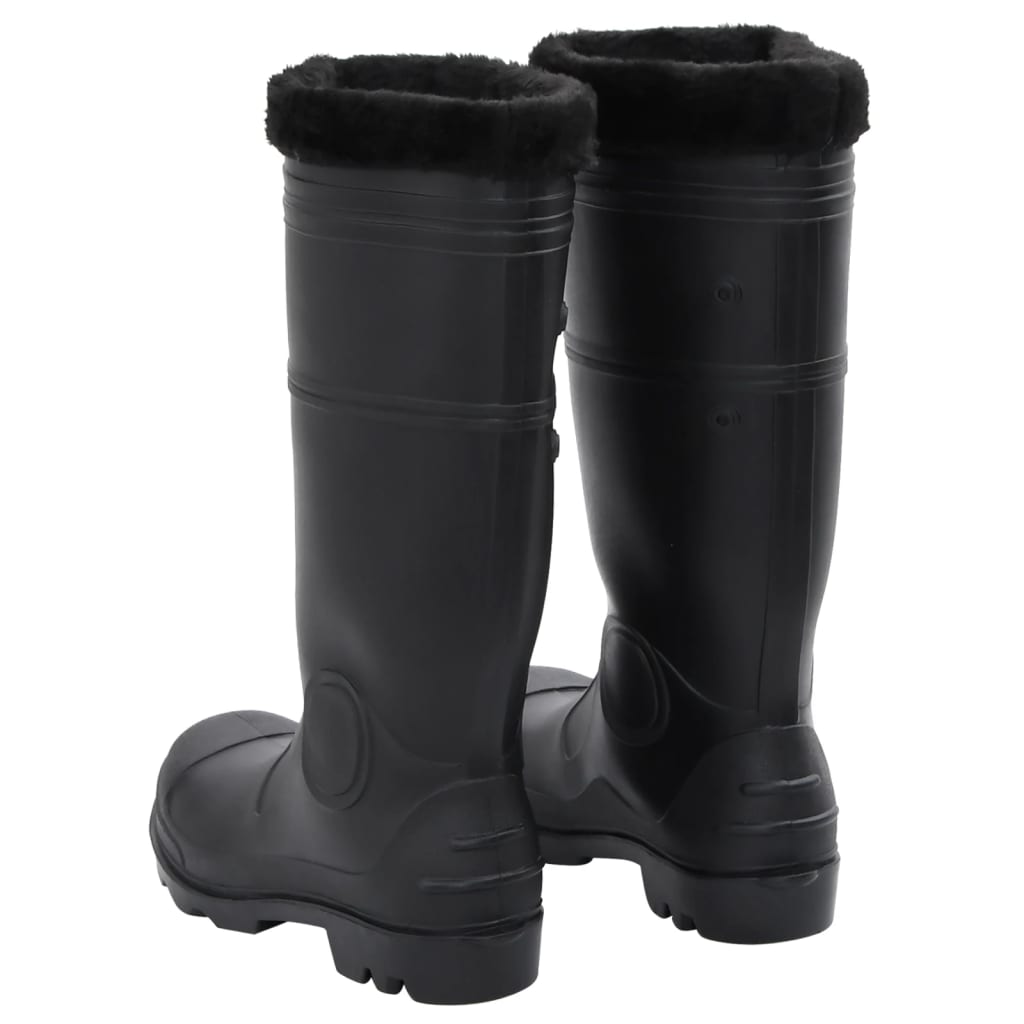 Cizme de ploaie cu șosete detașabile, negru, mărime 43, PVC