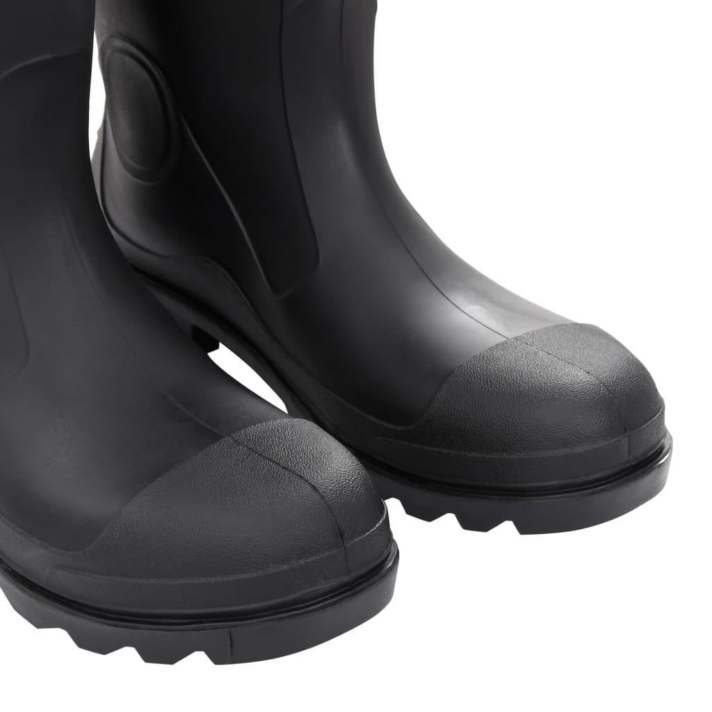Cizme de ploaie cu șosete detașabile, negru, mărime 46, PVC