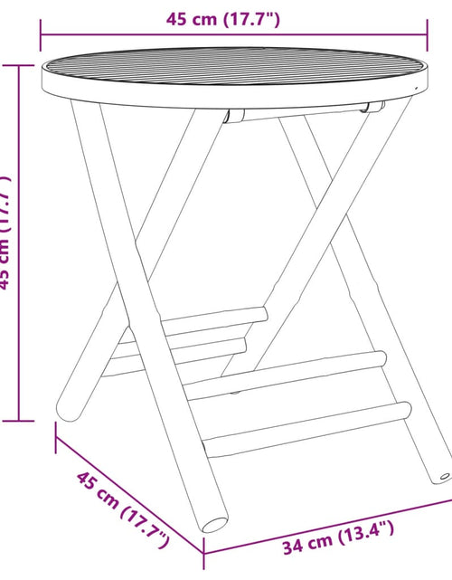 Загрузите изображение в средство просмотра галереи, Masă de grădină pliabilă, Ø45x45 cm, bambus
