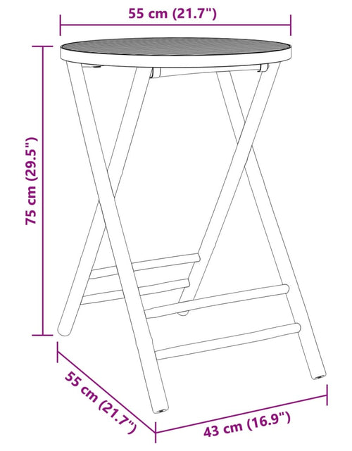 Загрузите изображение в средство просмотра галереи, Masă de grădină pliabilă, Ø55x75 cm, bambus

