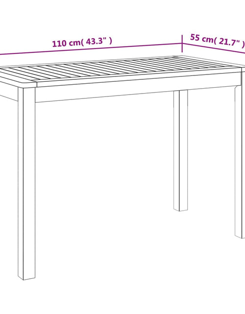 Încărcați imaginea în vizualizatorul Galerie, Masă de grădină, 110x55x75 cm, lemn masiv de acacia
