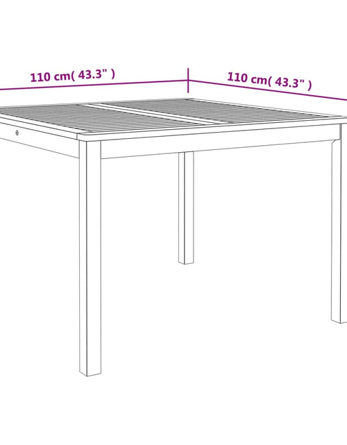 Încărcați imaginea în vizualizatorul Galerie, Masă de grădină, 110x110x75 cm, lemn masiv de acacia
