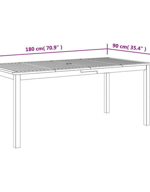 Загрузите изображение в средство просмотра галереи, Masă de grădină, 180x90x75 cm, lemn masiv de acacia
