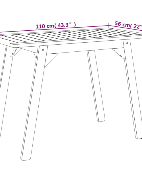 Încărcați imaginea în vizualizatorul Galerie, Masă de grădină, 110x56x75 cm, lemn masiv de acacia

