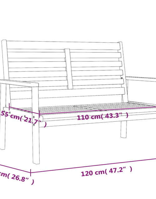 Încărcați imaginea în vizualizatorul Galerie, Banchetă de grădină, 120 cm, lemn masiv de acacia - Lando
