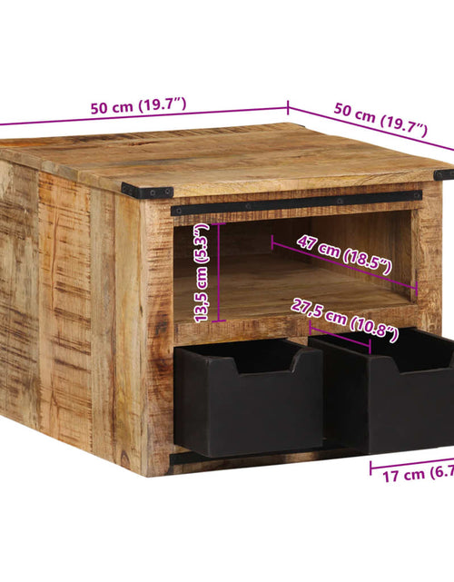 Загрузите изображение в средство просмотра галереи, Măsuță de cafea cu sertare, 50x50x40 cm, lemn masiv mango
