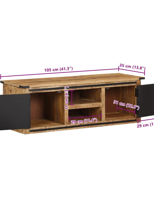 Загрузите изображение в средство просмотра галереи, Dulap TV cu uși, 105x35x36 cm, lemn masiv de mango
