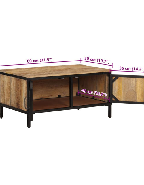 Загрузите изображение в средство просмотра галереи, Măsuță de cafea, 80x50x40 cm, lemn masiv de mango brut

