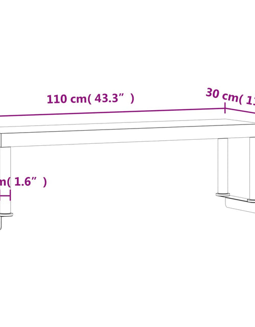 Încărcați imaginea în vizualizatorul Galerie, Raft superior masă de lucru, 110x30x35 cm, oțel inoxidabil
