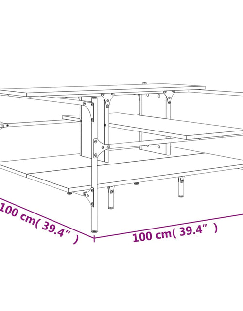 Загрузите изображение в средство просмотра галереи, Măsuță de cafea, stejar fumuriu, 100x100x48,5cm, lemn prelucrat

