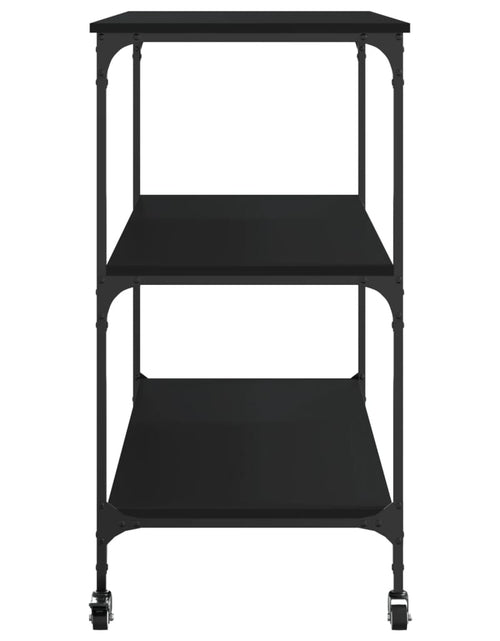 Încărcați imaginea în vizualizatorul Galerie, Cărucior de bucătărie, negru, 102x50x95 cm, lemn prelucrat - Lando

