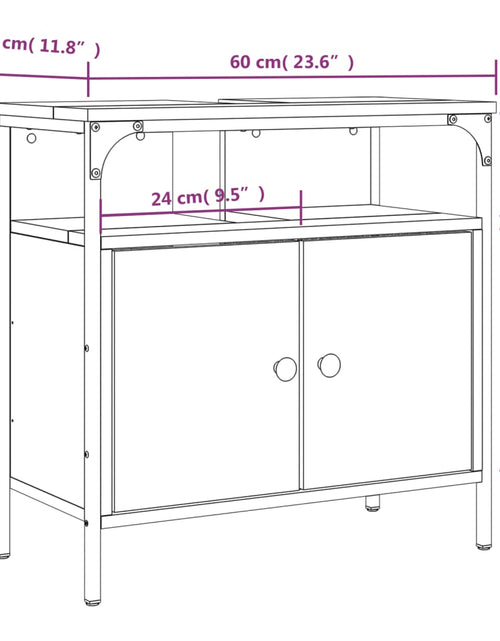 Încărcați imaginea în vizualizatorul Galerie, Dulap chiuvetă baie, stejar sonoma, 60x30x60 cm, lemn prelucrat
