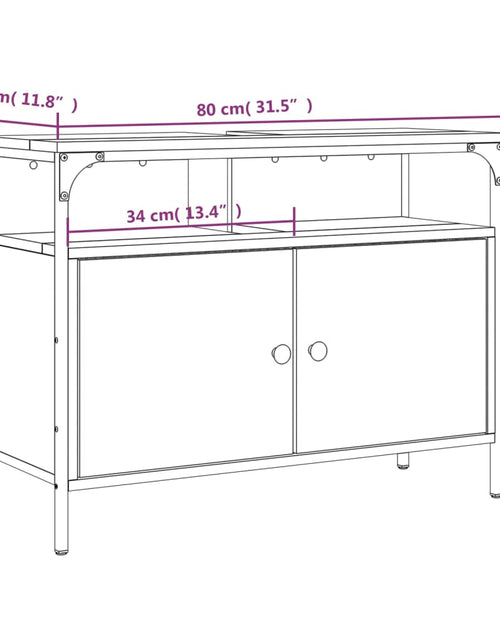 Încărcați imaginea în vizualizatorul Galerie, Dulap chiuvetă baie, stejar fumuriu, 80x30x60 cm lemn prelucrat
