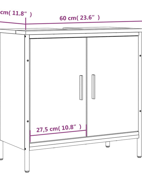 Încărcați imaginea în vizualizatorul Galerie, Dulap chiuvetă de baie, stejar maro, 60x30x60 cm lemn prelucrat
