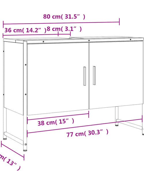 Încărcați imaginea în vizualizatorul Galerie, Dulap chiuveta de baie, stejar sonoma, 80x33x60cm lemn compozit
