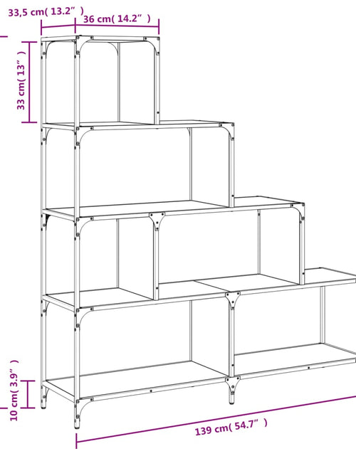 Încărcați imaginea în vizualizatorul Galerie, Bibliotecă cu 4 niveluri stejar sonoma 139x33,5x149 cm lemn - Lando
