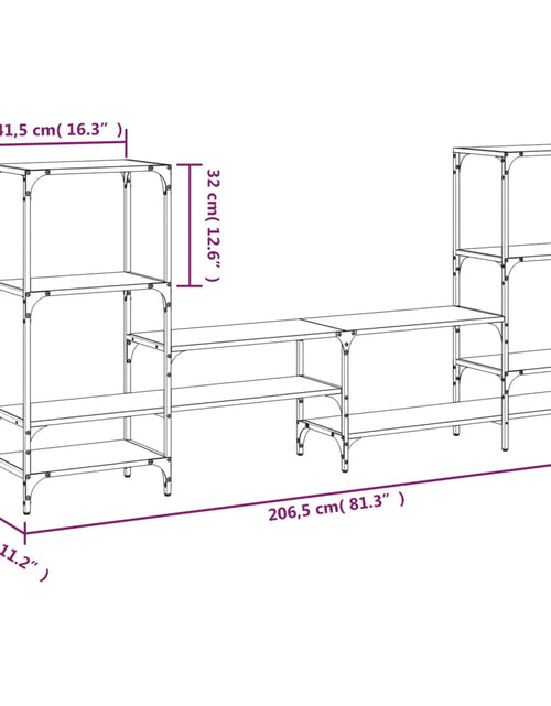Загрузите изображение в средство просмотра галереи, Comodă TV, gri sonoma, 206,5x28,5x95 cm, lemn compozit
