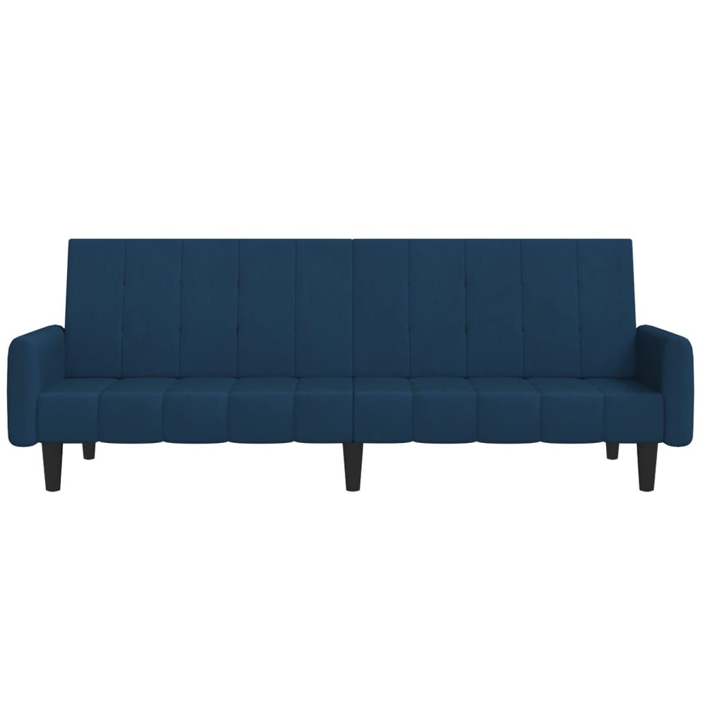 Canapea extensibilă cu 2 locuri, albastru, catifea