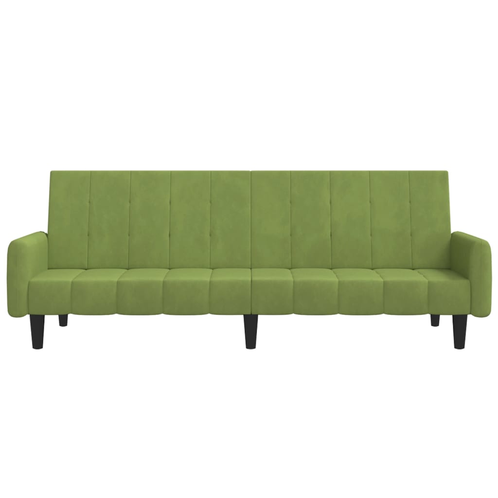 Canapea extensibilă cu 2 locuri, verde deschis, catifea