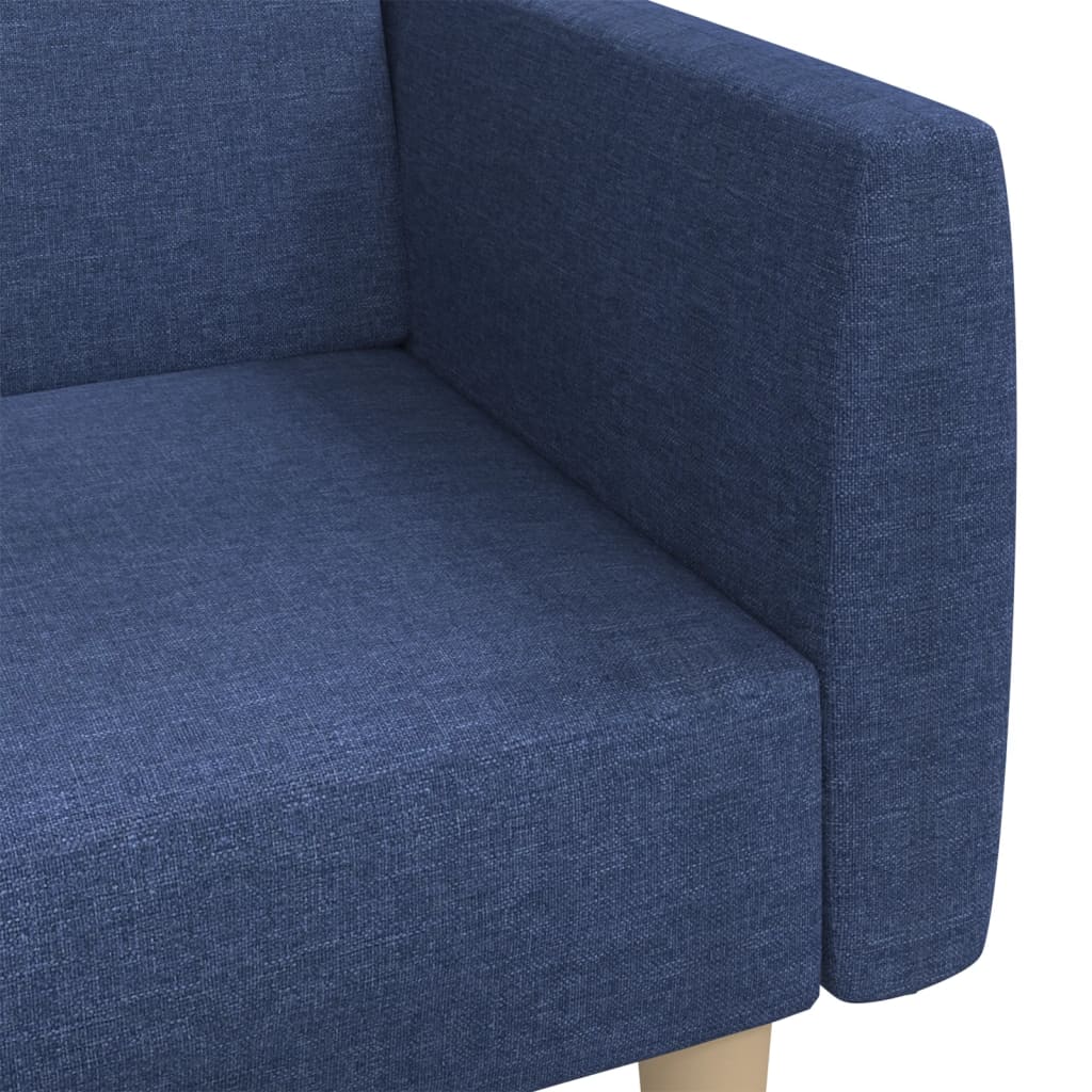 Canapea extensibilă cu 2 locuri, albastru, material textil