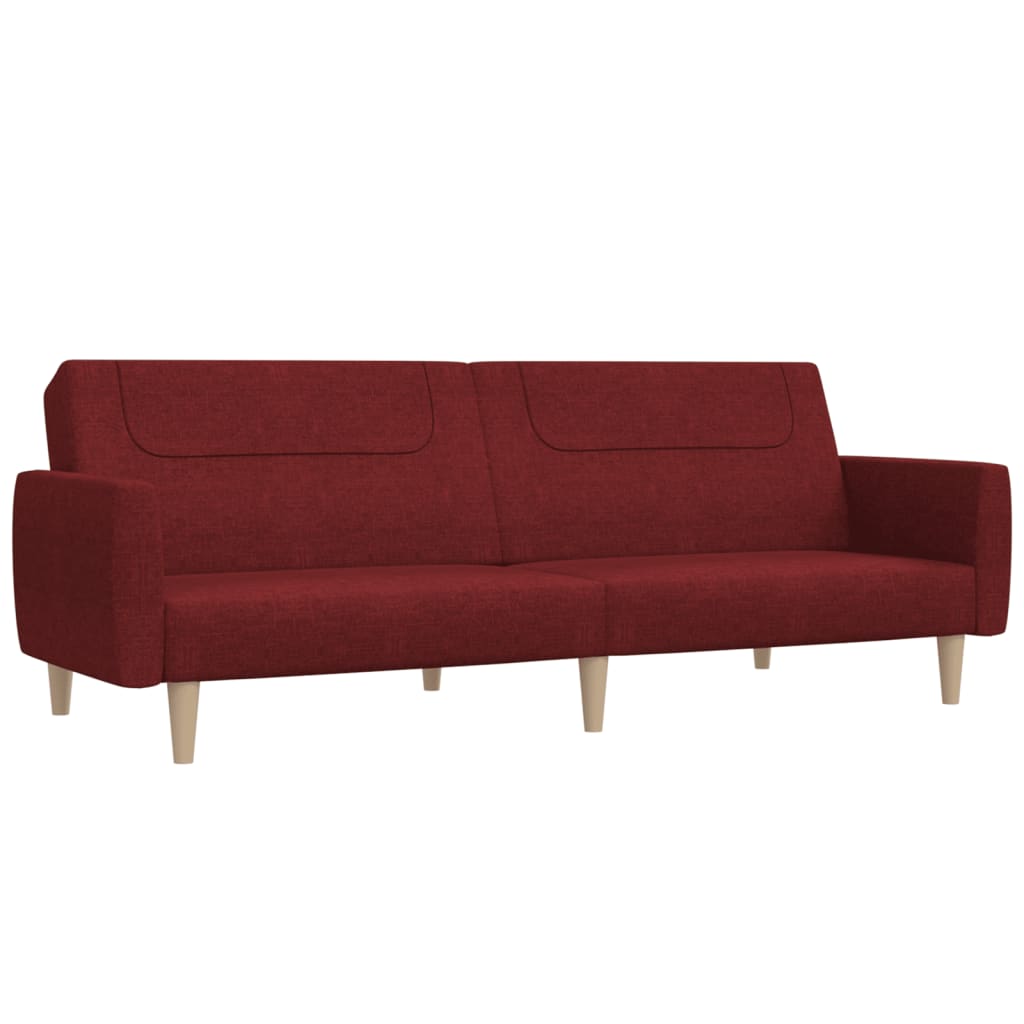 Canapea extensibilă cu 2 locuri, roșu vin, material textil