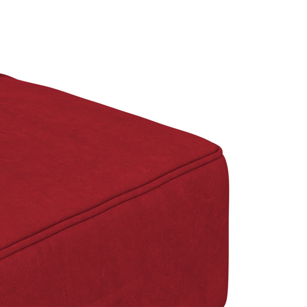 Canapea extensibilă cu 2 locuri, 2 perne, roșu vin, catifea