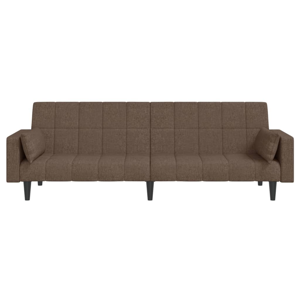 Canapea extensibilă cu 2 locuri, 2 perne, gri taupe, textil