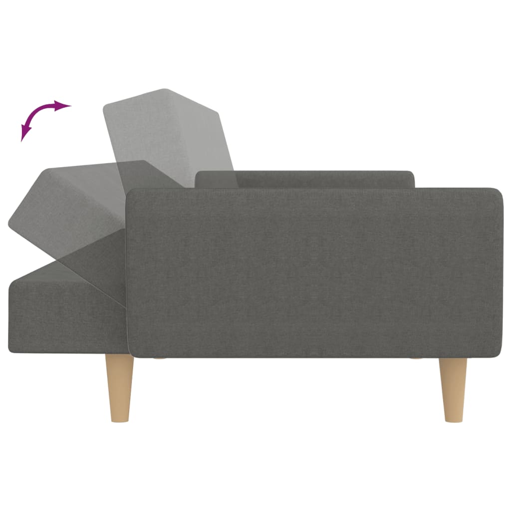 Canapea extensibilă cu 2 locuri, gri deschis, țesătură