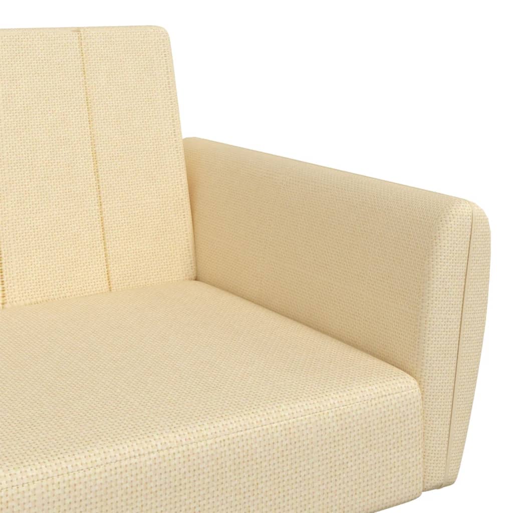 Canapea extensibilă cu 2 locuri, crem, material textil