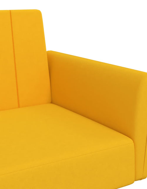 Încărcați imaginea în vizualizatorul Galerie, Canapea extensibilă cu 2 locuri, galben, catifea
