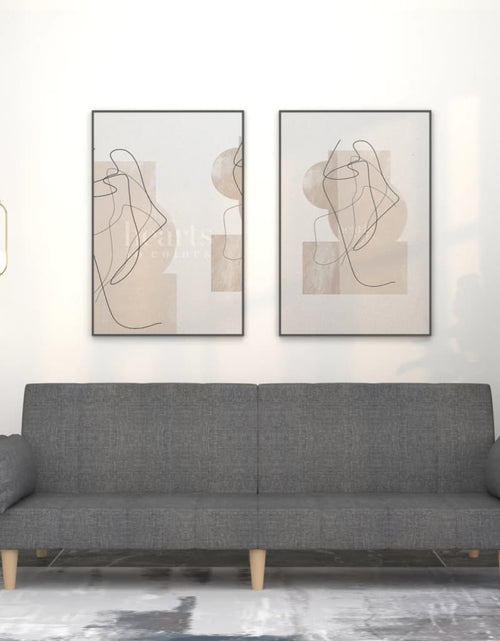 Încărcați imaginea în vizualizatorul Galerie, Canapea extensibilă cu 2 locuri, 2 perne, gri deschis, textil
