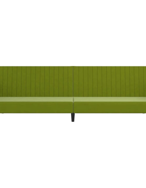 Încărcați imaginea în vizualizatorul Galerie, Canapea extensibilă cu 2 locuri, verde deschis, catifea
