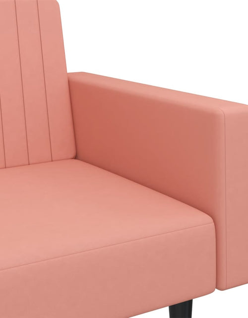 Încărcați imaginea în vizualizatorul Galerie, Canapea extensibilă cu 2 locuri, roz, catifea

