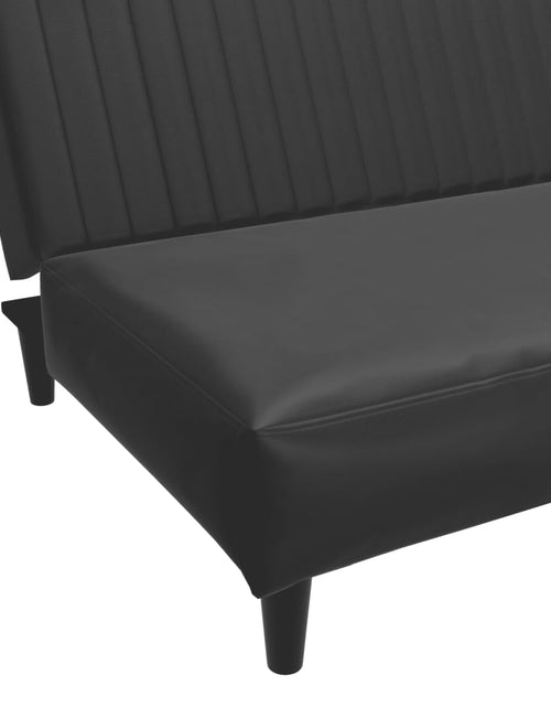 Încărcați imaginea în vizualizatorul Galerie, Canapea extensibilă cu 2 locuri, negru, piele ecologică - Lando
