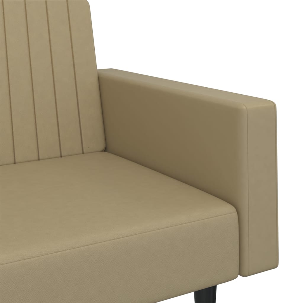Canapea extensibilă cu 2 locuri, cappuccino, piele ecologică