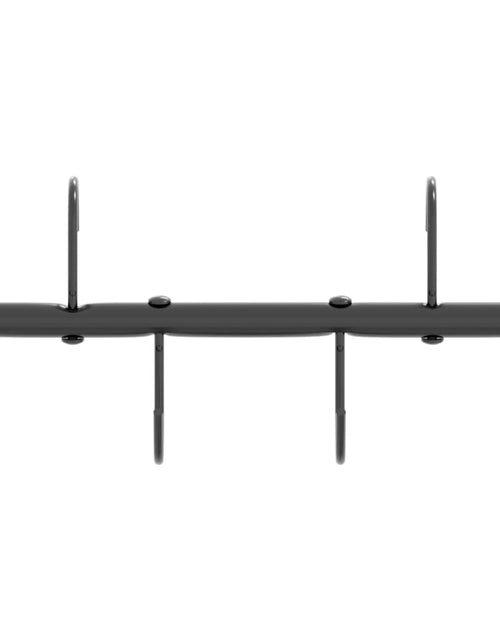 Încărcați imaginea în vizualizatorul Galerie, Cuier pentru căpăstru cu 6 cârlige pivotante, negru, oțel
