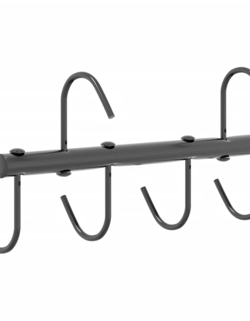 Încărcați imaginea în vizualizatorul Galerie, Cuier pentru căpăstru cu 6 cârlige pivotante, negru, oțel

