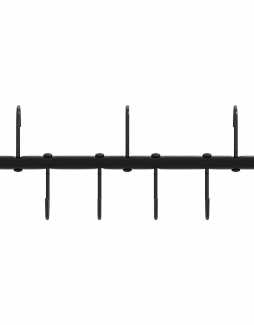 Încărcați imaginea în vizualizatorul Galerie, Cuier pentru căpăstru cu 9 cârlige pivotante, negru, oțel
