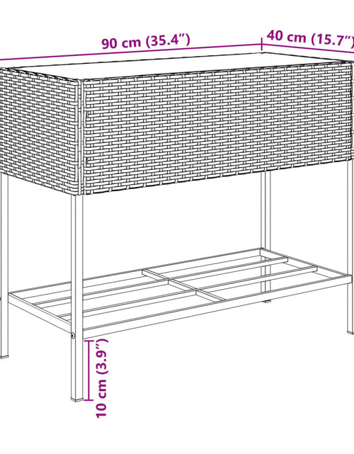 Загрузите изображение в средство просмотра галереи, Jardinieră de grădină cu raft, maro, poliratan
