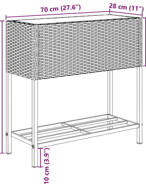 Загрузите изображение в средство просмотра галереи, Jardinieră de grădină cu raft, maro, poliratan
