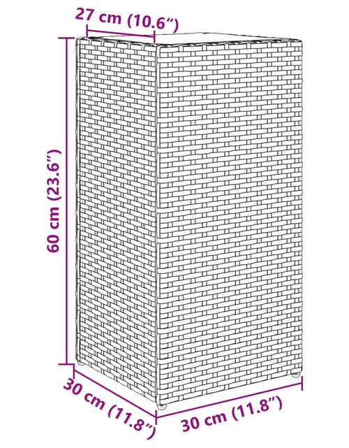 Загрузите изображение в средство просмотра галереи, Jardinieră de grădină, gri, 30x30x60 cm, poliratan
